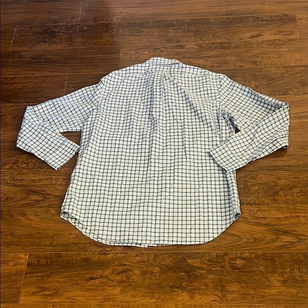 Banana Republic Blue and White Casual Button Down Shirt Sz. L 16-16 1/2